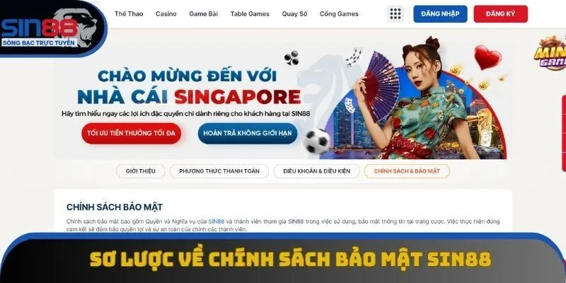 Sơ lược đôi điều về chính sách bảo mật Sin88